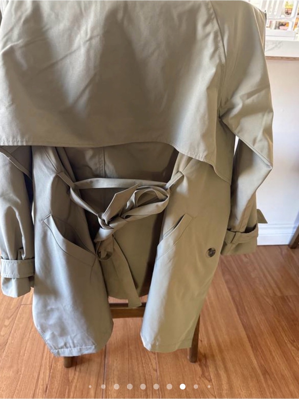 Abercrombie & Fitch Olive Sage Mid Length Trench Coat Small NWT ✨ - Picture 4 of 6
